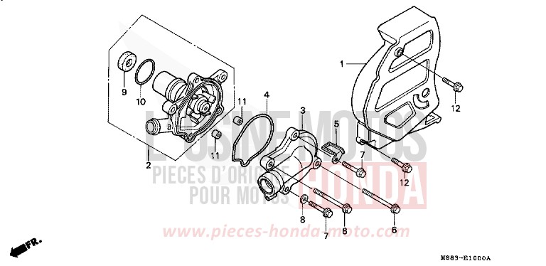 WASSERPUMPE von Africa Twin SHASTA WHITE (NH138H) von 1988